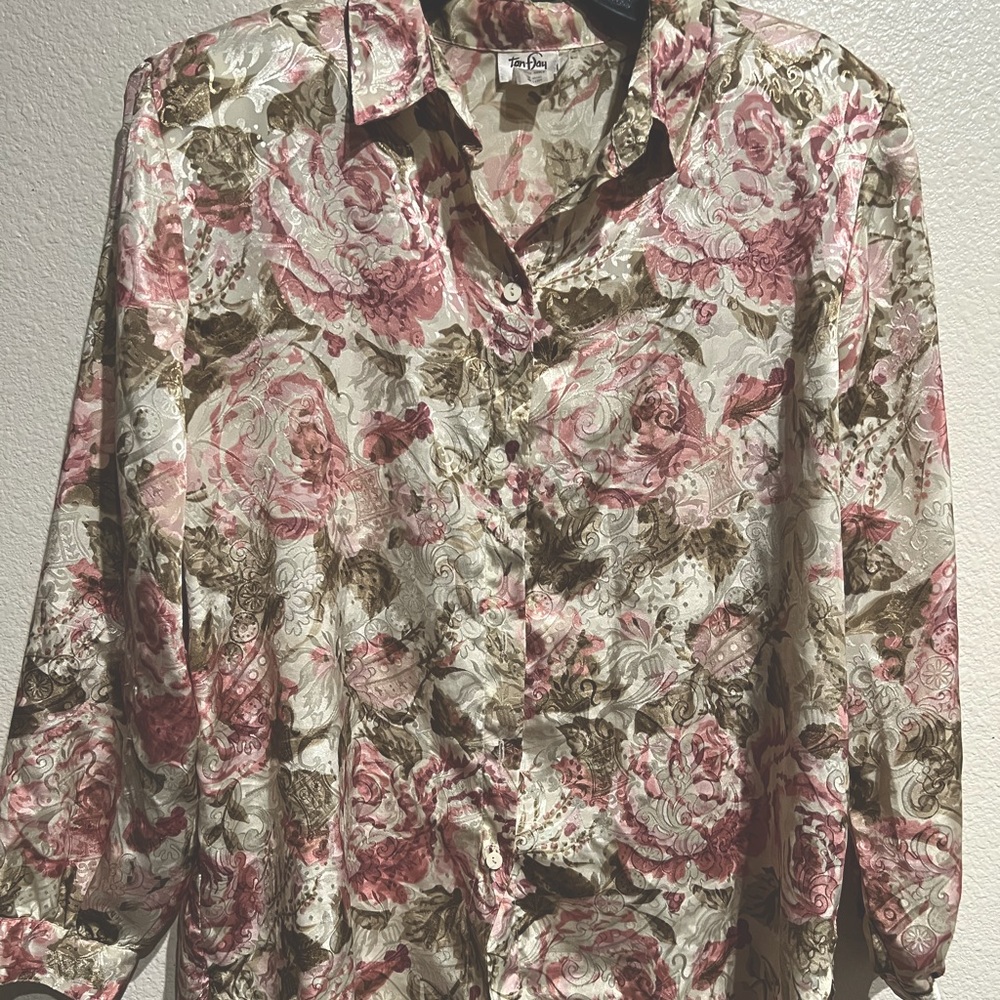 Vintage‎ Tan Flay button down blouse